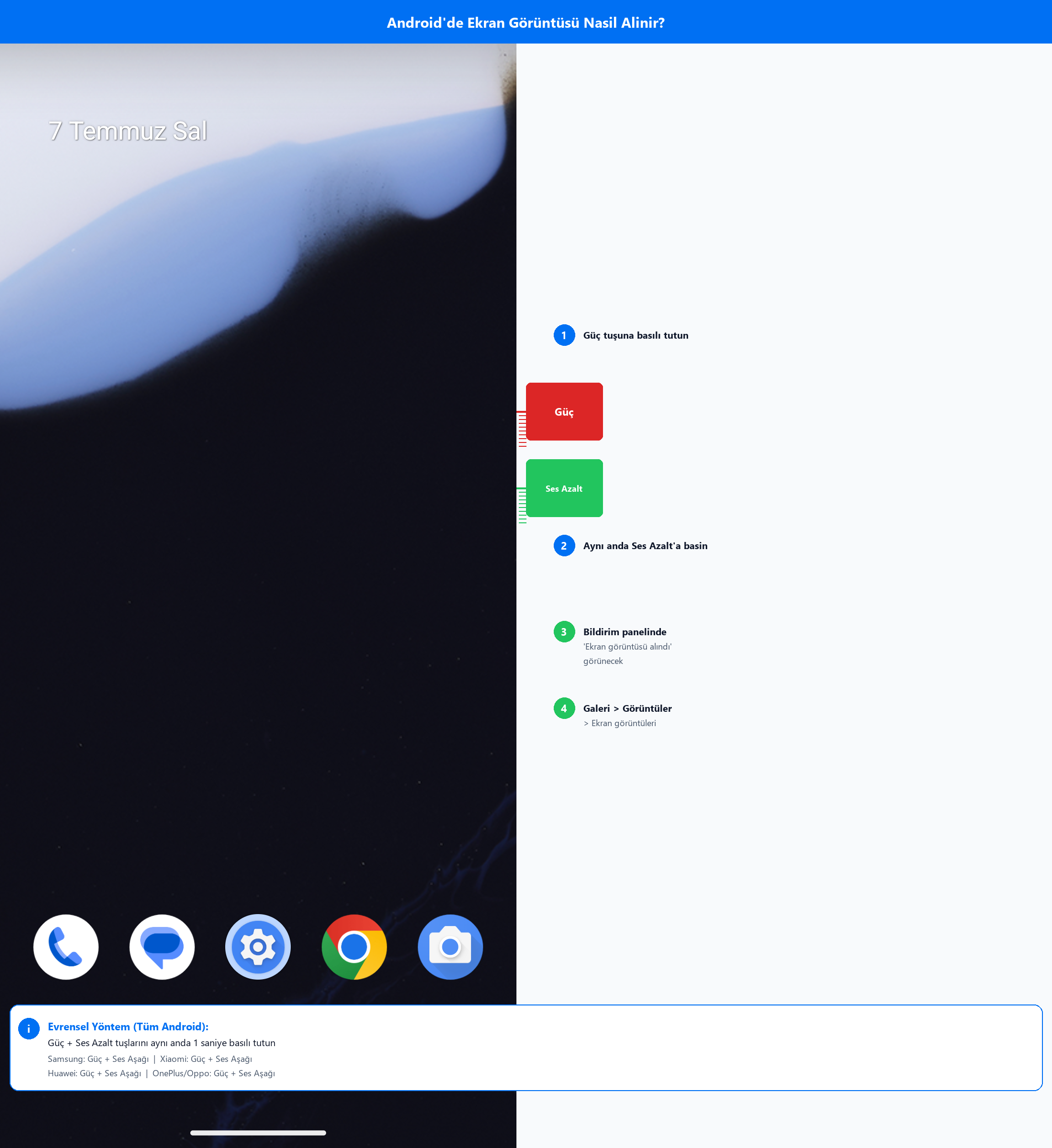 Android Ekran Görüntüsü Rehberi