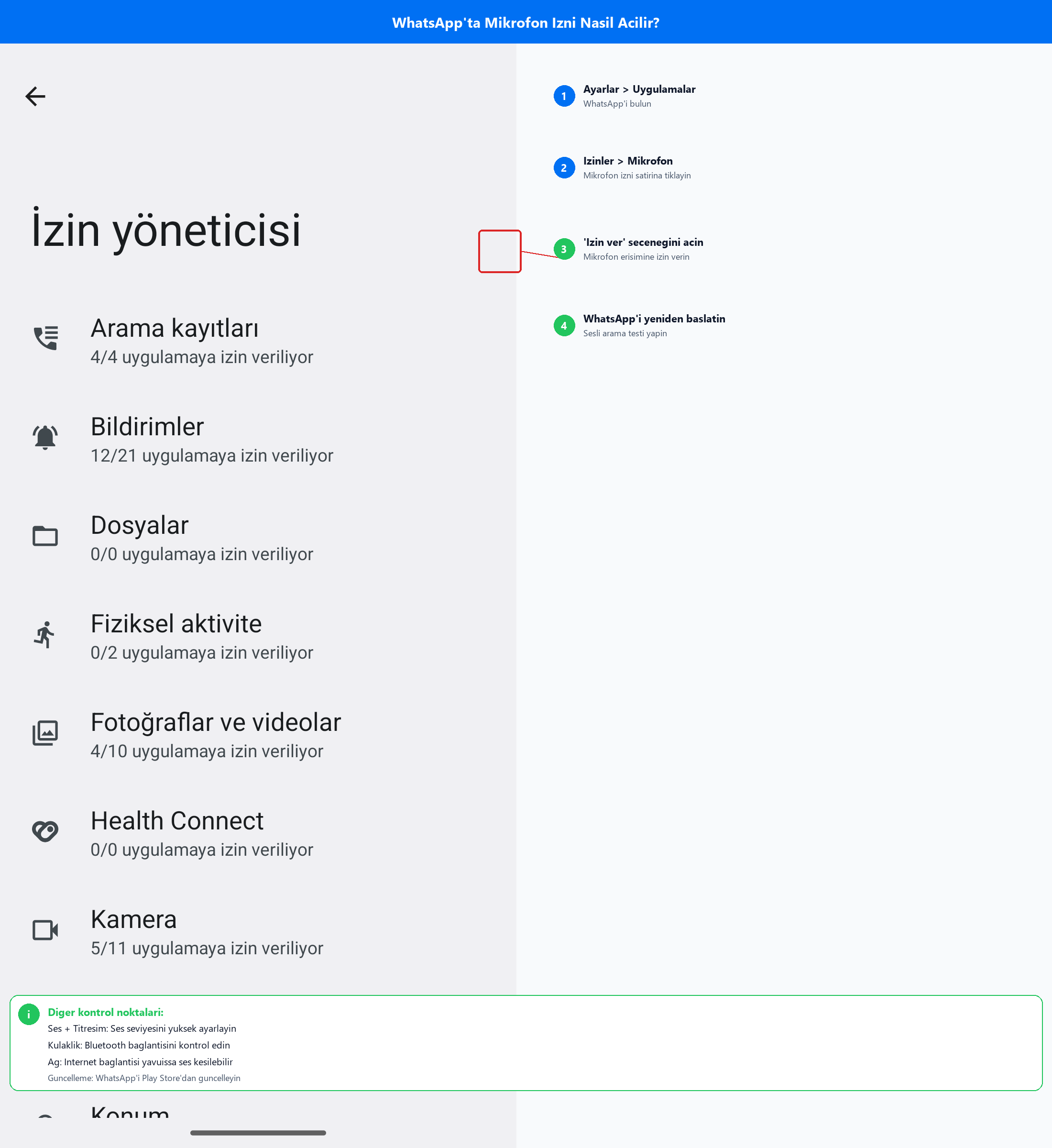 WhatsApp Mikrofon İzni Rehberi